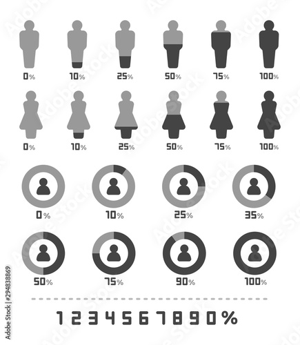 demographic and people with statistic icon set,vector and illustration