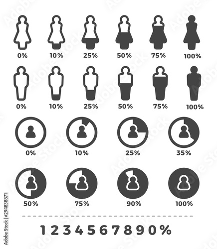 demographic and people with statistic icon set,vector and illustration