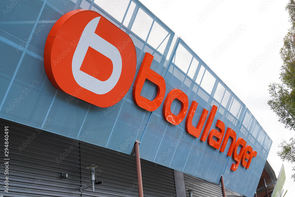 Boulanger sign logo shop French chain store of electronics technology  appliances retailer Stock Photo | Adobe Stock