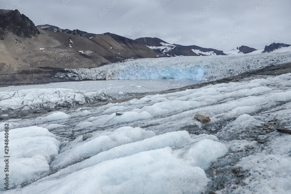 Glaciers, ice, glacier fronts morains the landscape of Spitsbergen. Glaciers, ice, glacier fronts morains the landscape of Spitsbergen.