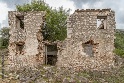 ruined house after earthquake in Palia Plagia  Greece