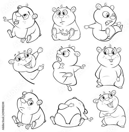 Vector Illustration of a Cute Cartoon Character Guinea Pig  for you Design and Computer Game