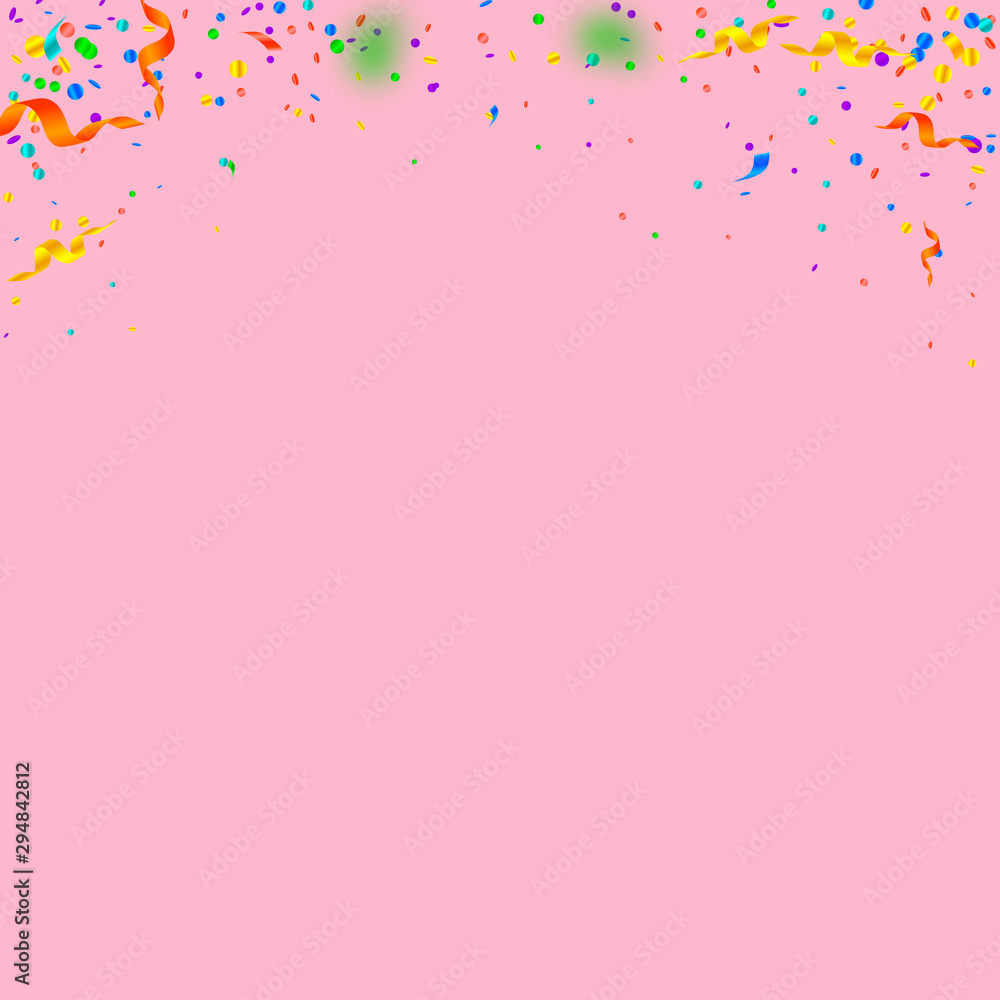 Streamers and confetti. Colorful tinsel and foil r Streamers and confetti. Colorful tinsel and foil r