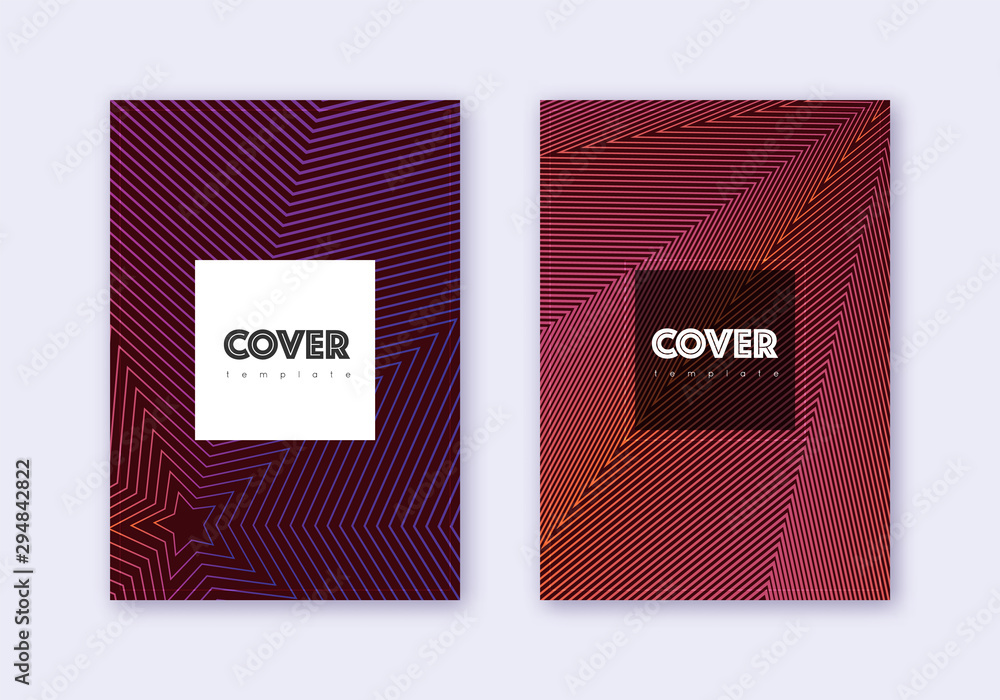 Hipster cover design template set. Violet abstract Hipster cover design template set. Violet abstract