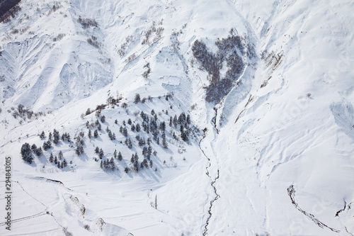 Pastel Colored Cloudy Snowy Mood Mountain Landscape