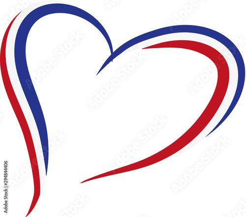 Flag of France a country in the eurorean union, the tricolore, nation of the eu, heart, europe, blue, white, red, Paris photo