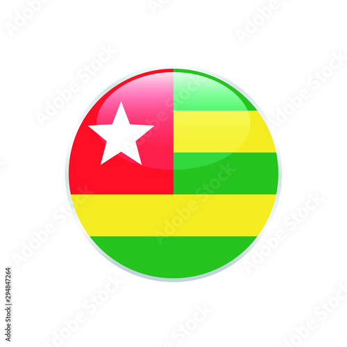 Free Download Togo flag round. Simple vector. National flag of Togo  - GFXLoad