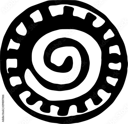 black and white circle