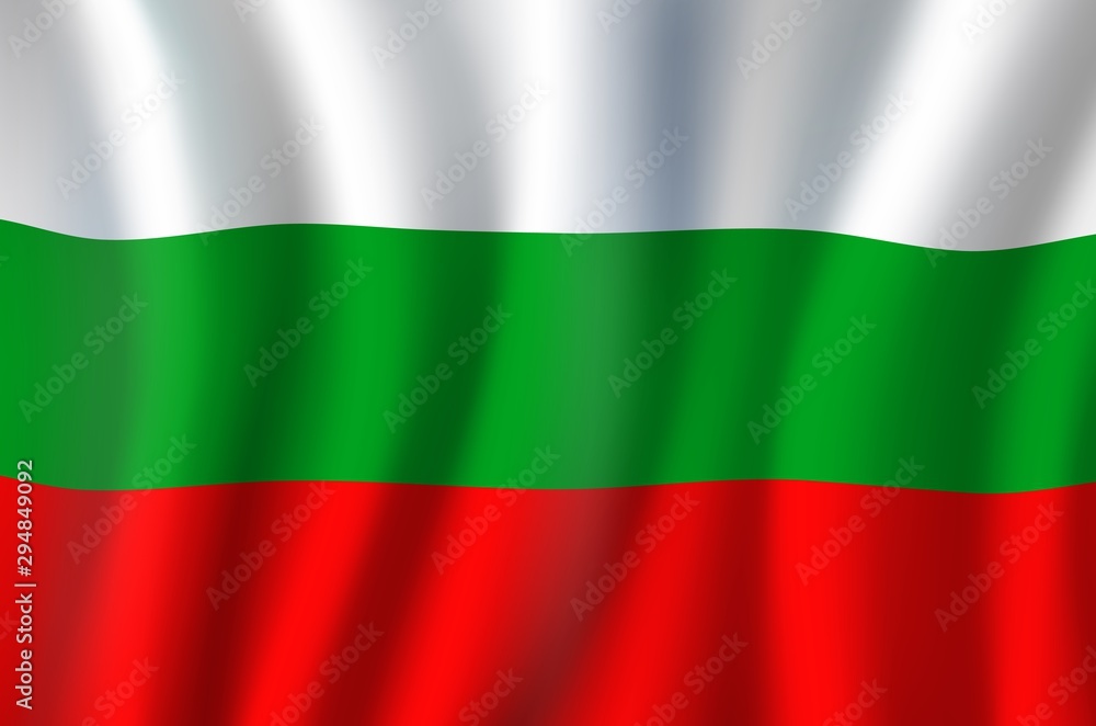 Bulgaria Republic national tricolor waving flag