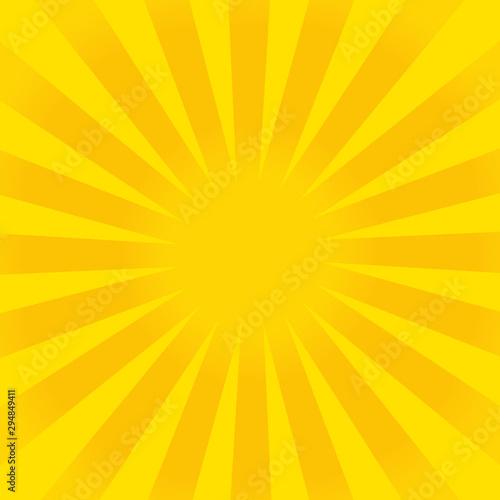 Vivid fun glowing background. Yellow square template for posters, cards, banners, flyers, invitations. Vector illustration