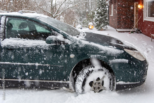 Car in snowstorm