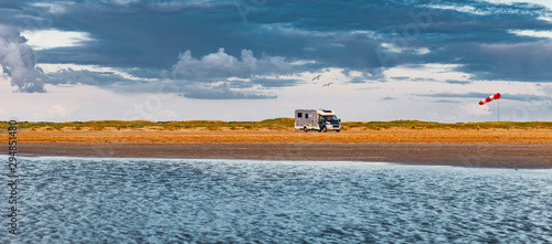 Wohnmobil am Strand in Rømø, Dänemark