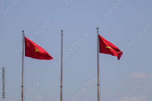 Vietnam flag blowing in the wind