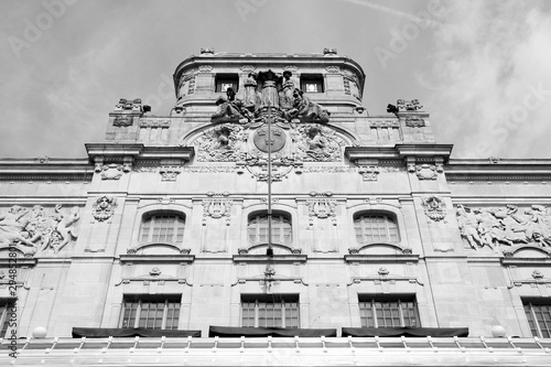 Stockholm Royal Dramatic Theater. Black and white vintage style. photo