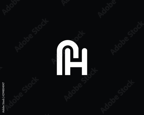 Trendy and Minimalist Letter PH Logo Design in Black and White Color , Initial Based Alphabet Icon Logo