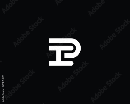 Trendy and Minimalist Letter IP HP Logo Design in Black and White Color , Initial Based Alphabet Icon Logo