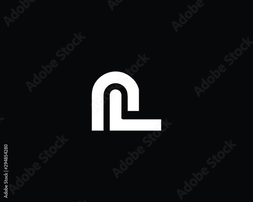 Trendy and Minimalist Letter NL Logo Design in Black and White Color , Initial Based Alphabet Icon Logo