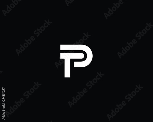 Trendy and Minimalist Letter TP PT FP PF Logo Design in Black and White Color , Initial Based Alphabet Icon Logo
