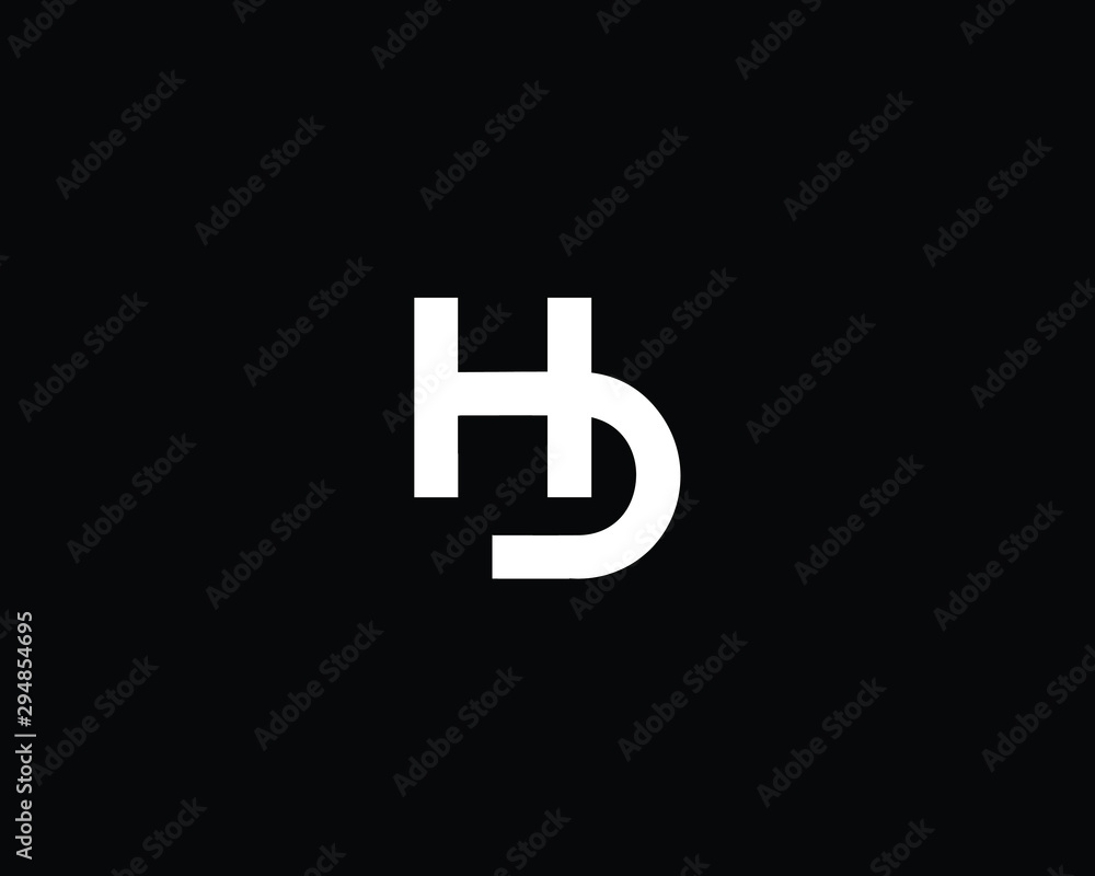Trendy and Minimalist Letter HD DH Logo Design in Black and White Color , Initial Based Alphabet Icon Logo Trendy and Minimalist Letter HD DH Logo Design in Black and White Color , Initial Based Alphabet Icon Logo