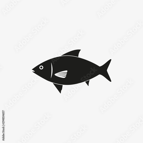 Fish, food, sea icon. Vector illustration, flat design.