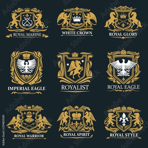Obraz na plátne Royal crown heraldry, coat of arms