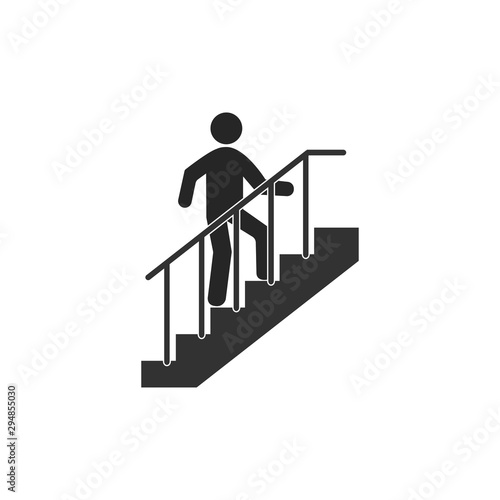 Stairs  Career ladder icon. Vector illustration  flat design.