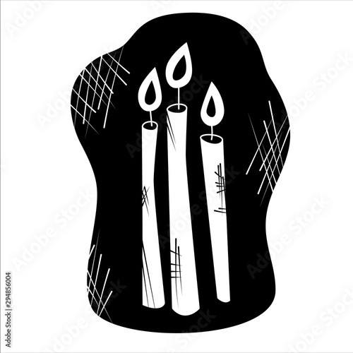 Fortune telling, divination isolated elements of candles for mystic sphere of activity, shop. Witch store. Idea for Taromancy, esoteric presentation. Furtive telling icons. Vector illustrations
