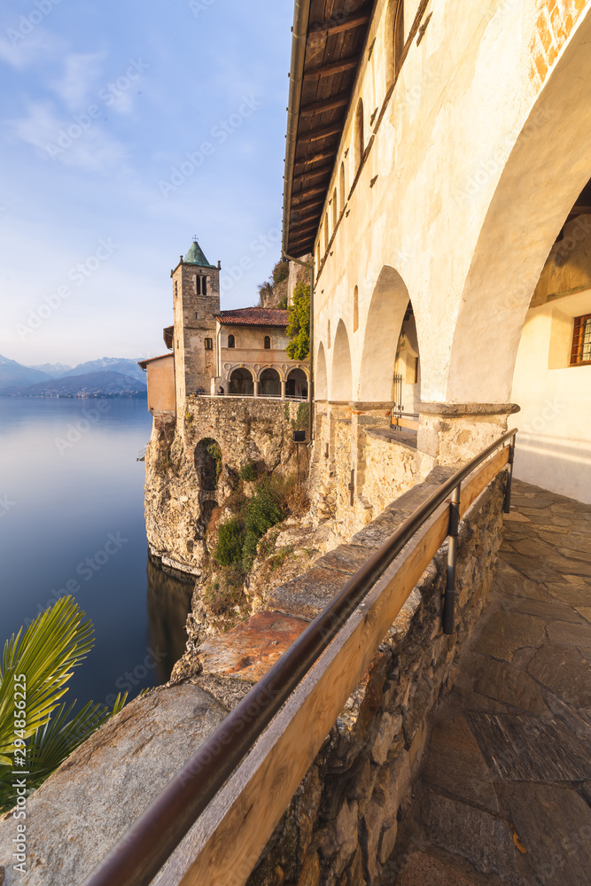 Hermitage of Santa Caterina del Sasso, Lake Maggiore, Varese, Lombardy, Italy