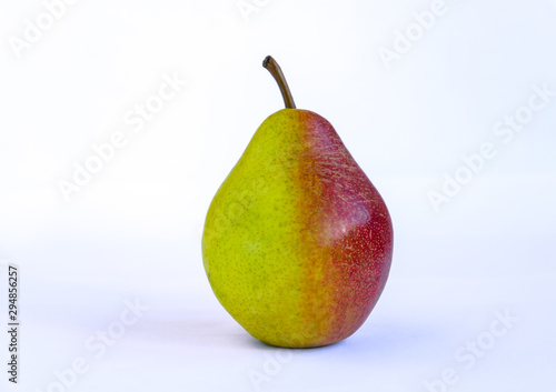 ripe pear fruit with red side