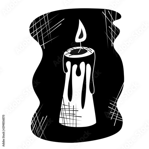 Fortune telling, divination isolated elements of candles for mystic sphere of activity, shop. Witch store. Idea for Taromancy, esoteric presentation. Furtive telling icons. Vector illustrations