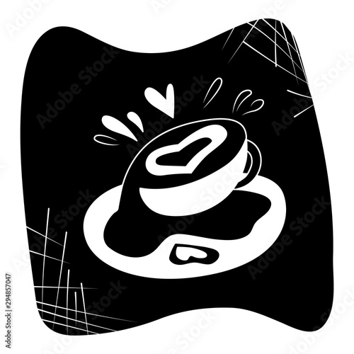 Fortune telling, divination isolated elements of coffee cup for mystic sphere of activity, shop. Witch store. Idea for esoteric, occult, website. Furtive telling, witchcraft icons vector illustrations