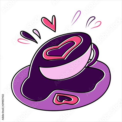 Fortune telling, divination isolated elements of coffee cup for mystic sphere of activity, shop. Witch store. Idea for esoteric, occult, website. Furtive telling, witchcraft icons vector illustrations