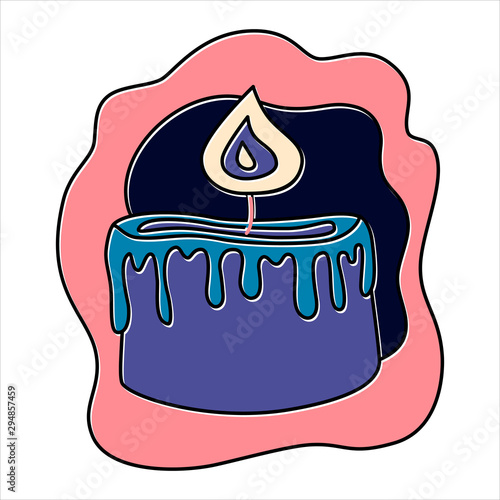 Fortune telling, divination isolated elements of candles for mystic sphere of activity, shop. Witch store. Idea for Taromancy, esoteric presentation. Furtive telling icons. Vector illustrations