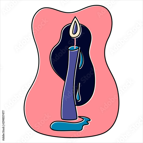 Fortune telling, divination isolated elements of candles for mystic sphere of activity, shop. Witch store. Idea for Taromancy, esoteric presentation. Furtive telling icons. Vector illustrations