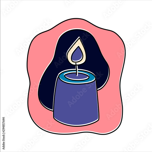 Fortune telling, divination isolated elements of candles for mystic sphere of activity, shop. Witch store. Idea for Taromancy, esoteric presentation. Furtive telling icons. Vector illustrations
