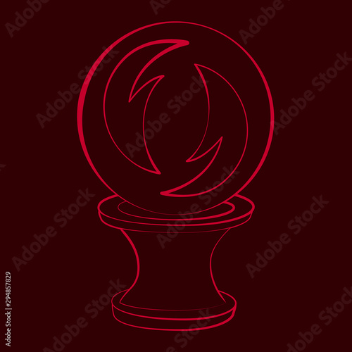 Fortune telling, divination isolated crystal ball for mystic sphere of activity, shop. Witch store. Idea Taromancy, esoteric website. Furtive telling and witchcraft icons, vector illustrations