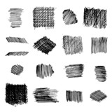 Hand drawn pencil or marker texture set. Simple sketch