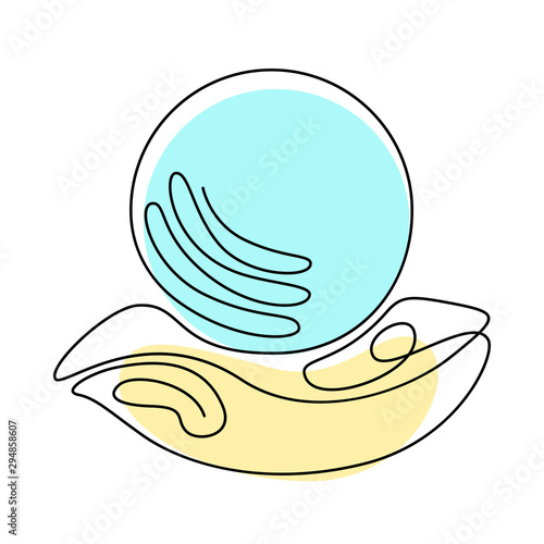 Fortune telling, divination isolated crystal ball for mystic sphere of activity, shop. Witch store. Idea Taromancy, esoteric website. Furtive telling and witchcraft icons, vector illustrations