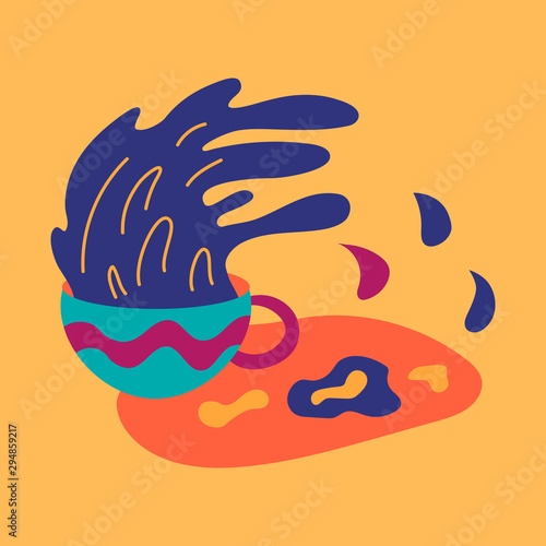 Fortune telling and divination isolated elements of coffee cup for a mystic sphere of activity, shop. Witch store. Idea for  esoteric, occult books, presentation. Furtive telling. 