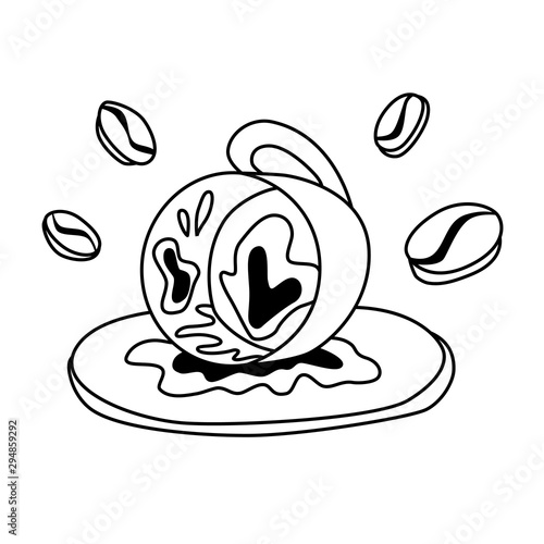 Fortune telling and divination isolated elements of coffee cup for a mystic sphere of activity, shop. Witch store. Idea for  esoteric, occult books, presentation. Furtive telling. 