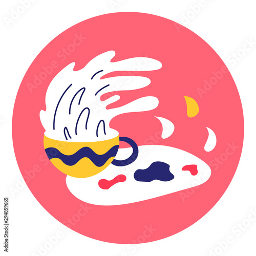 Fortune telling and divination isolated elements of coffee cup for a mystic sphere of activity, shop. Witch store. Idea for  esoteric, occult books, presentation. Furtive telling. 