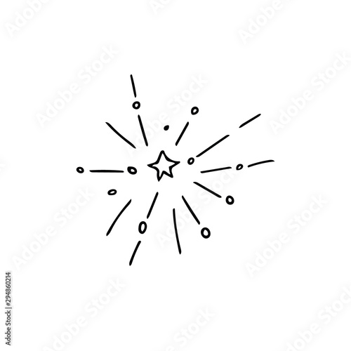 firework salute clapperboard exploded doodle hand drawn element