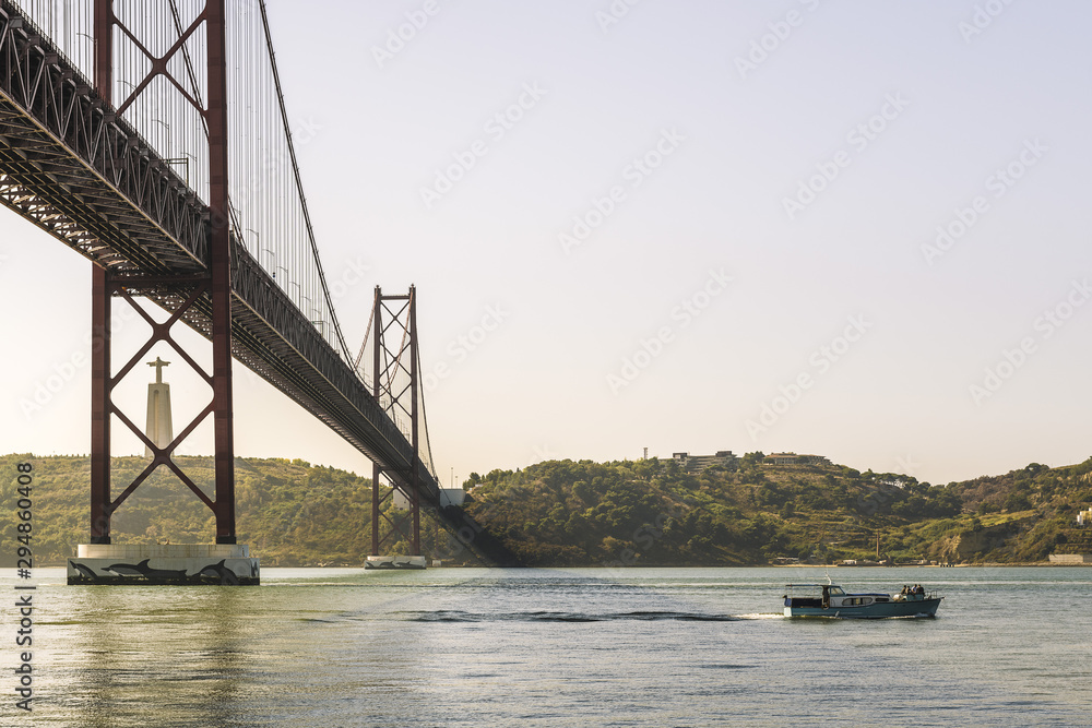Fototapeta premium 25 April bridge over Tagus river in Lisbon