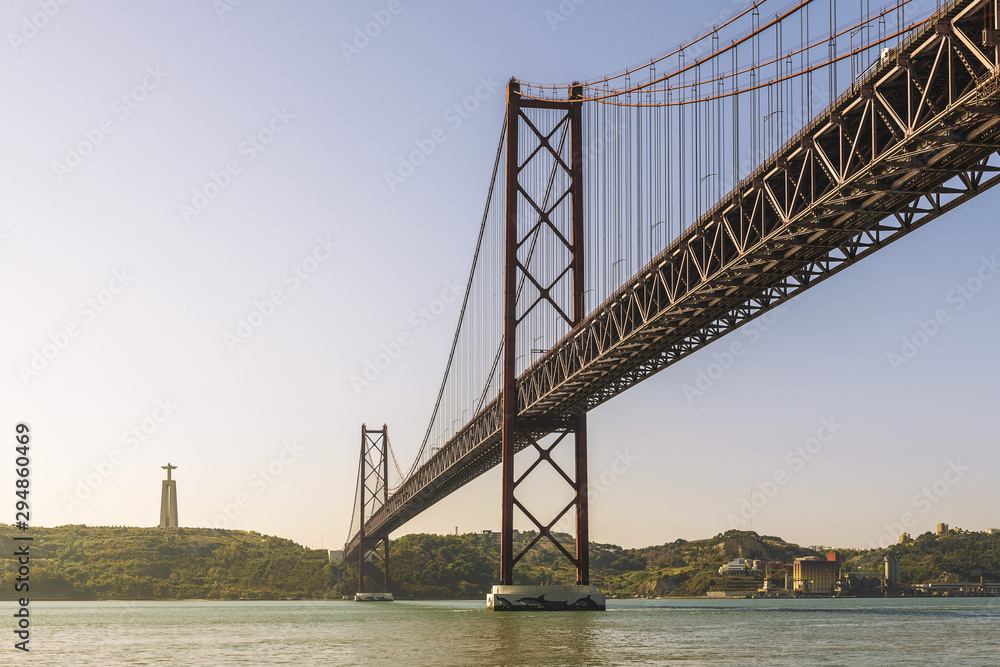 Fototapeta premium panoramic of the 25 April bridge in Lisbon