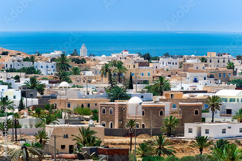 Tunisia. Djerba island. Guellala village with the mediterranean sea in a background photo
