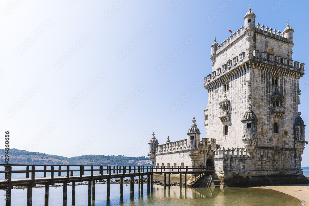Belem Tower on Tagus river at Lisbon in Portugal