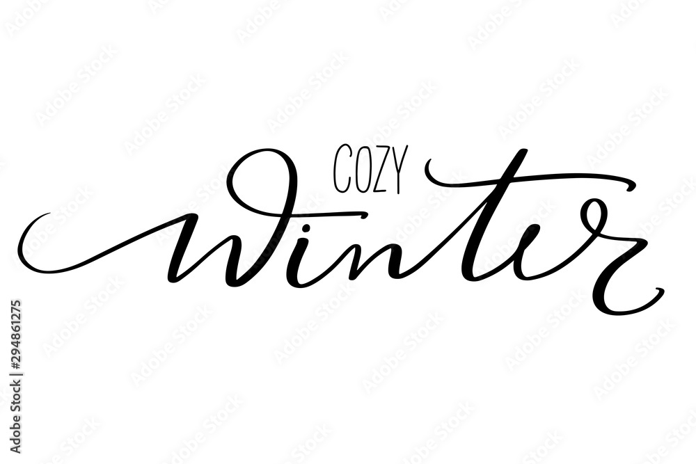 Cozy winter - Vector hand drawn lettering phrases. Cozy winter - Vector hand drawn lettering phrases.