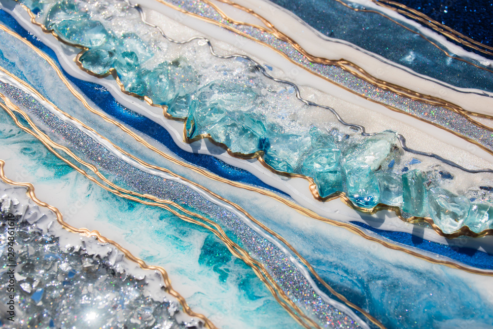 blue resin geode abstract art blue resin geode abstract art