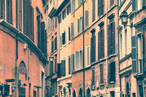 Photography Rome street view, Italy. Vintage filtered colors.