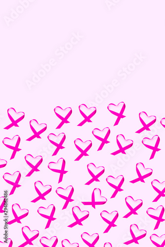 pink ribbons for the breast cancer awareness